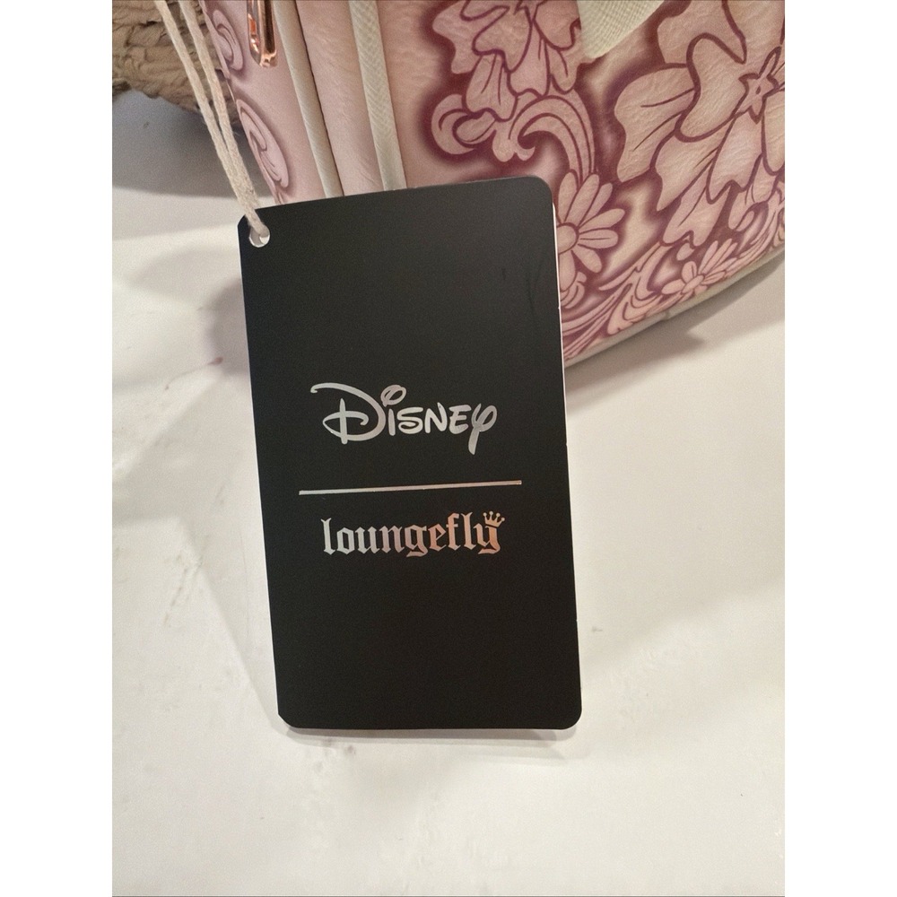 NEW Loungefly Disney Minnie Mouse Embossed Floral Ears Pink Crossbody Bag Purse - Picture 3 of 9
